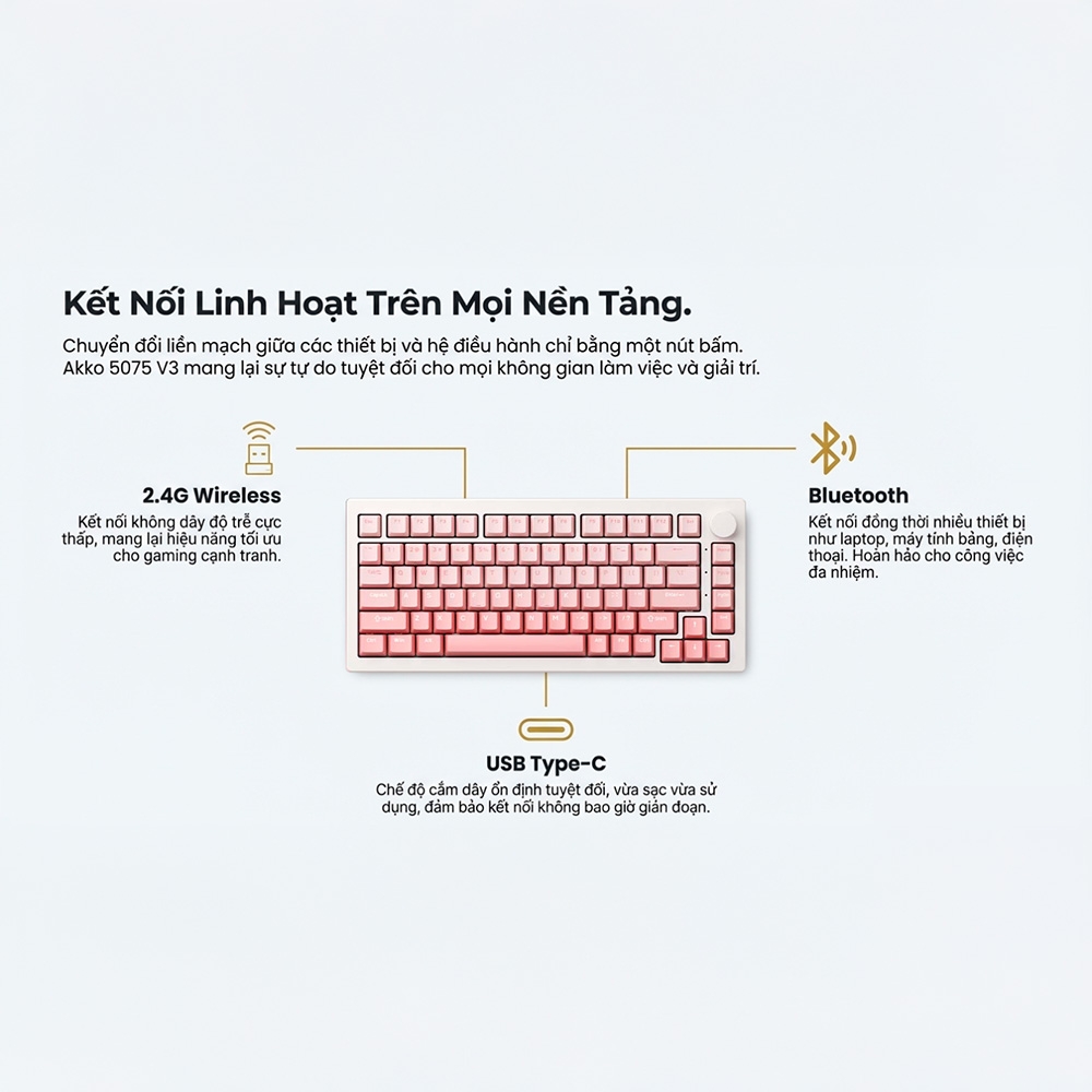 Bàn phím cơ không dây AKKO 5075 V3 Gradient RGB Hotswap (AKKO Switch)