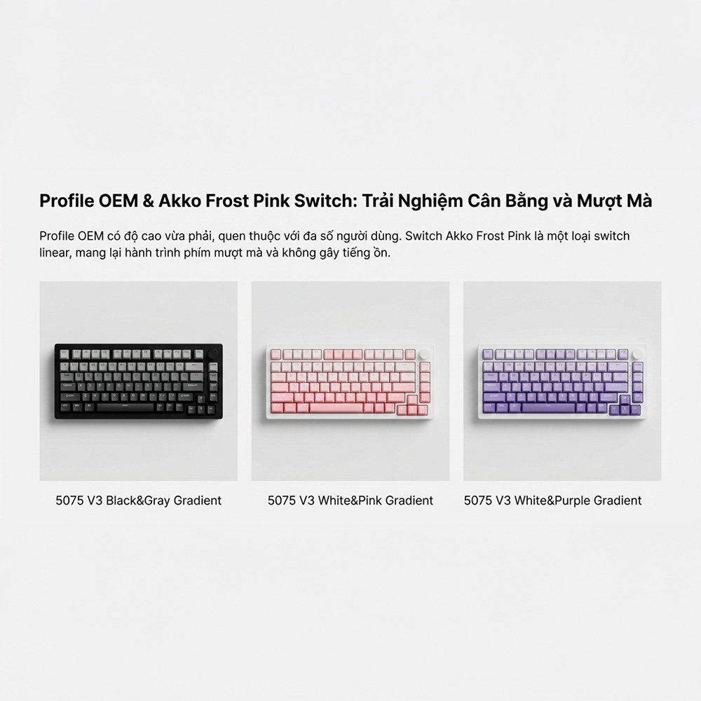 Bàn phím cơ không dây AKKO 5075 V3 Gradient RGB Hotswap (AKKO Switch)