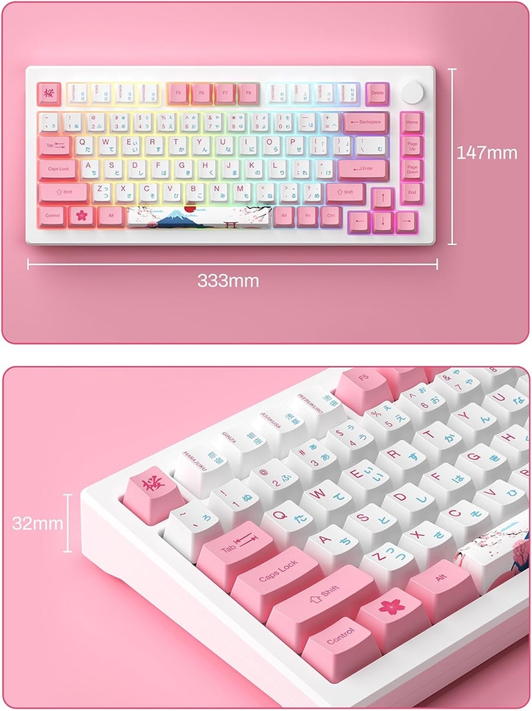 Bàn phím cơ không dây AKKO MOD007B-HE PC Tokyo Sakura Pink Hotswap (Magnetic Sw)