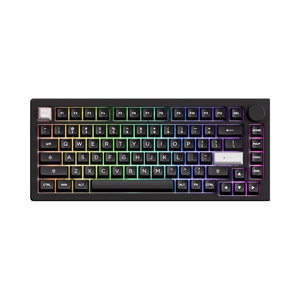 Bàn phím cơ không dây AKKO MonsGeek M1 V5 VIA White on Black Aluminum RGB Hotswap (AKKO Sw)