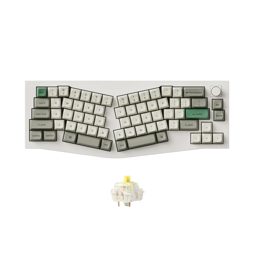 Bàn phím cơ không dây Alice Keychron Q8 Max Shell White RGB Knob Hotswap (Gateron Sw)