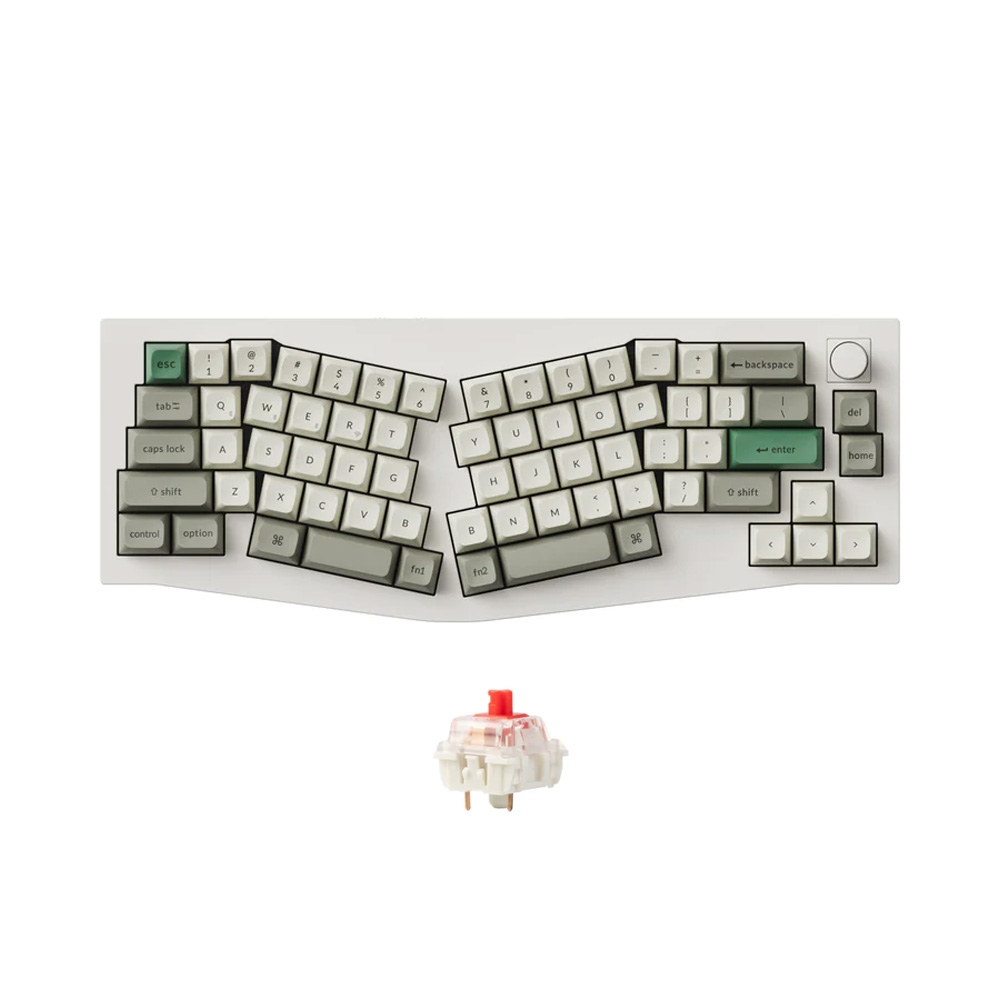 Bàn phím cơ không dây Alice Keychron Q8 Max Shell White RGB Knob Hotswap (Gateron Sw)