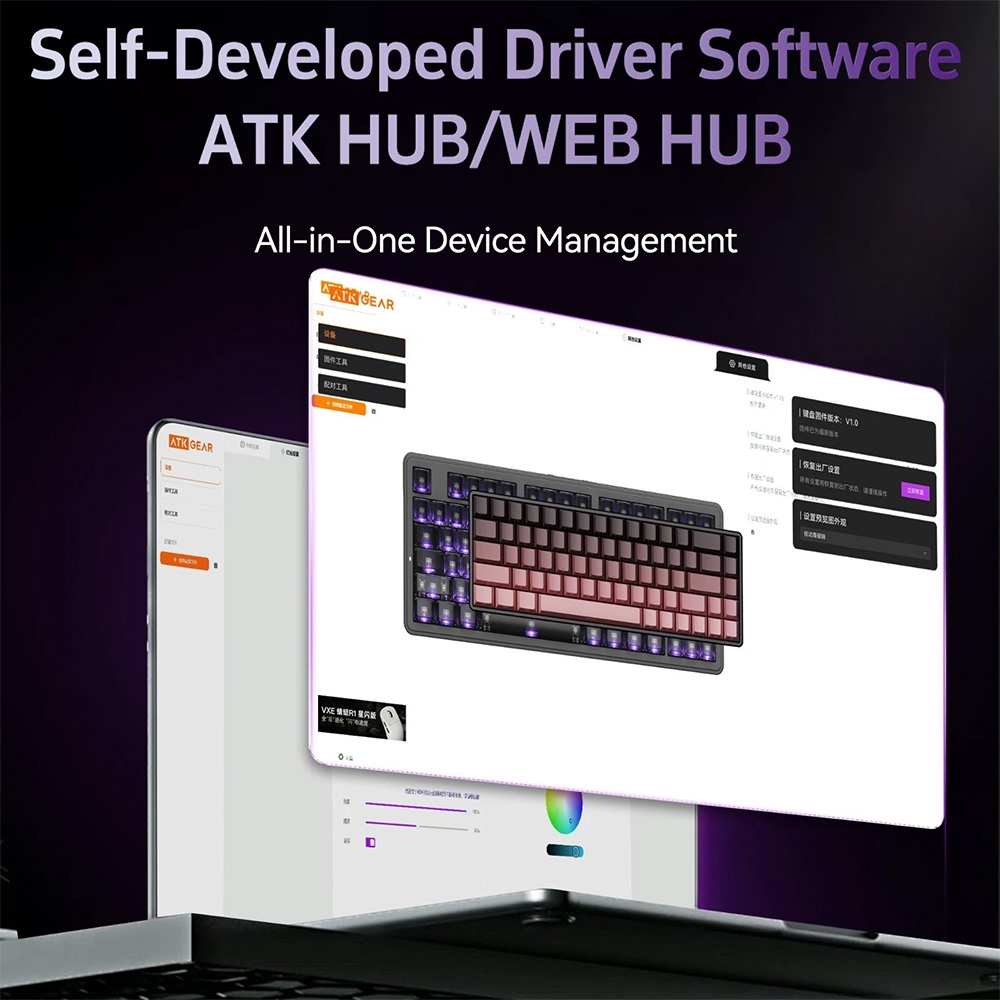 Bàn phím cơ không dây ATK A87 Pro RGB Hotswap