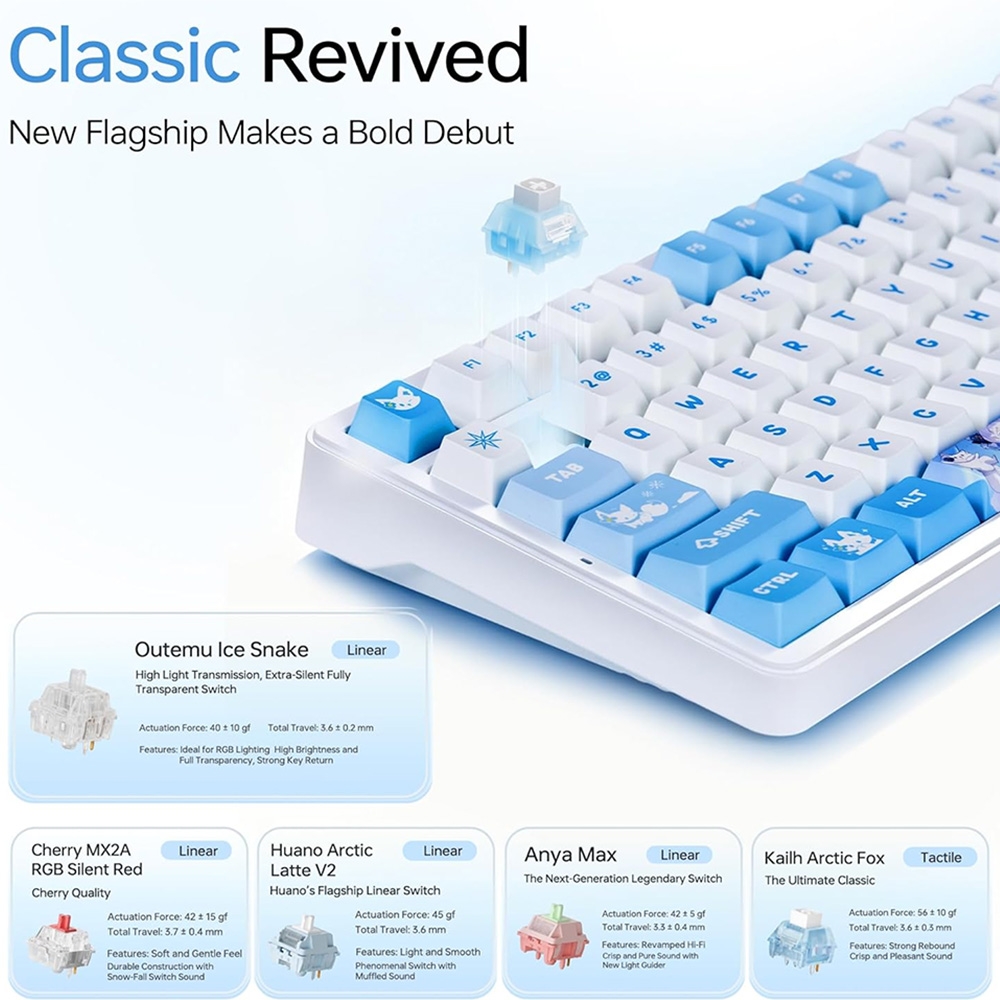 Bàn phím cơ không dây ATK A98 Pro RGB Hotswap