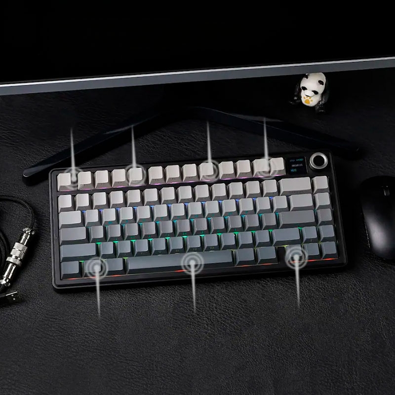 Bàn phím cơ không dây AULA F75 Max LCD Screen RGB Hotswap (Leobog Sw)