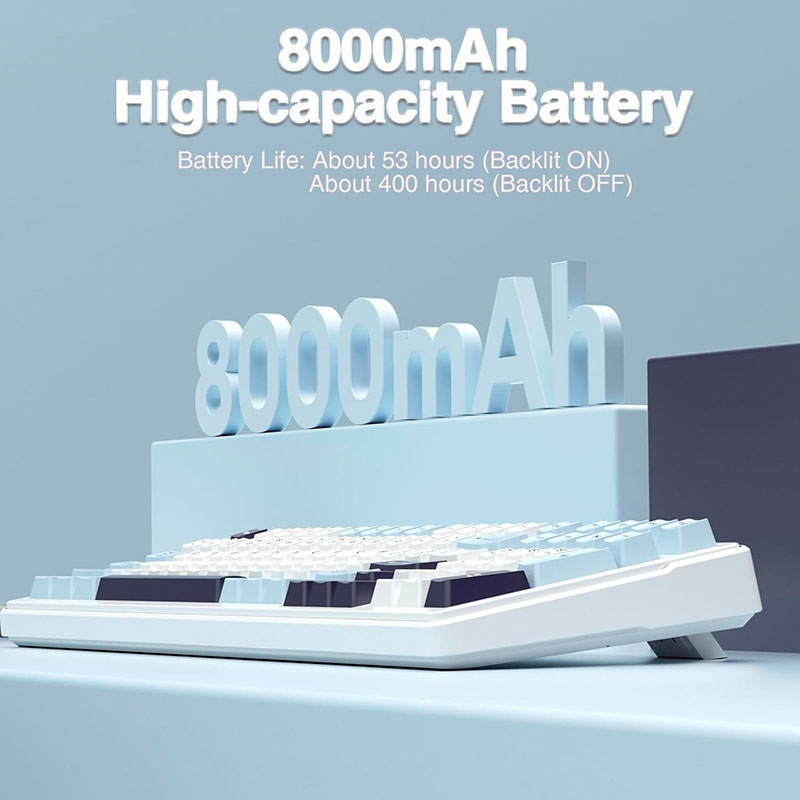 Bàn phím cơ không dây AULA F99 Grey White RGB Hotswap (Leobog Sw)