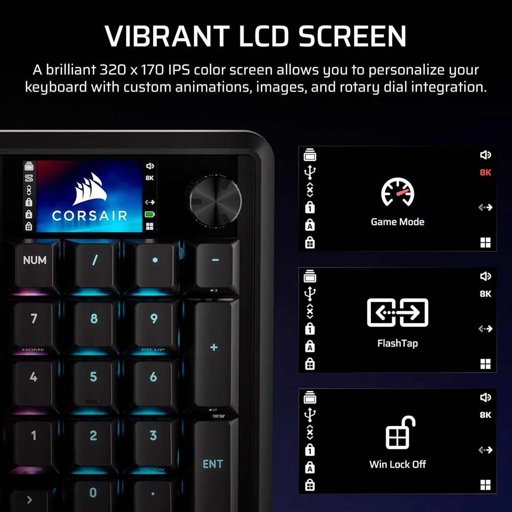 Bàn phím cơ không dây Corsair Vanguard 96 RGB Hotswap SOCD (Corsair MLX Plasma SW)