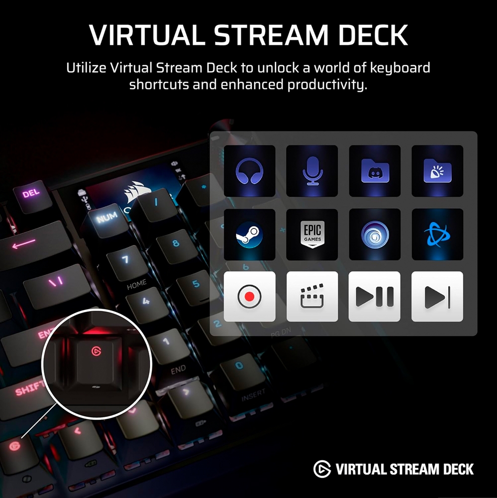 Bàn phím cơ không dây Corsair Vanguard 96 RGB Hotswap SOCD (Corsair MLX Plasma SW)