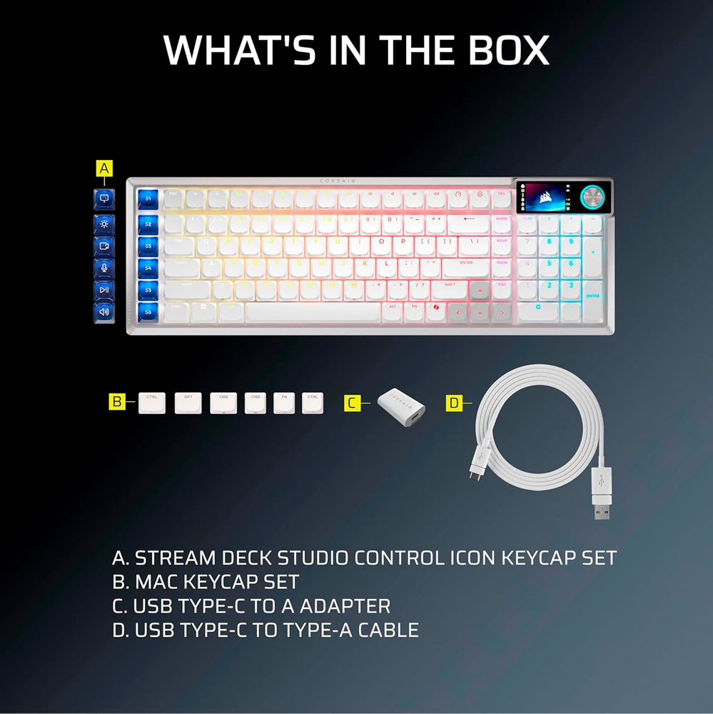 Bàn phím cơ không dây Corsair Vanguard Air 99 RGB SOCD (Corsair OPX Low Profile Sw)