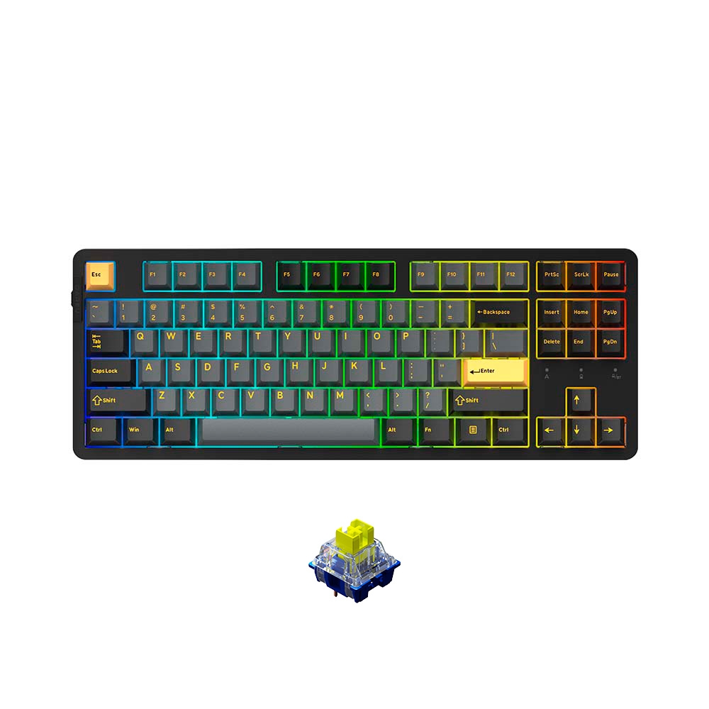 Bàn phím cơ không dây Dareu EK87 Pro Triple Mode Black Golden (Dareu Sw)