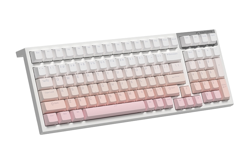 Bàn phím cơ không dây FL-Esports FL100 CPM Gradient Pink 3 Mode Led RGB HotSwap FLCMMK Ice Pink Switch