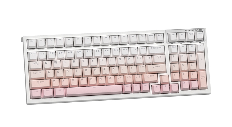 Bàn phím cơ không dây FL-Esports FL100 CPM Gradient Pink 3 Mode Led RGB HotSwap FLCMMK Ice Pink Switch