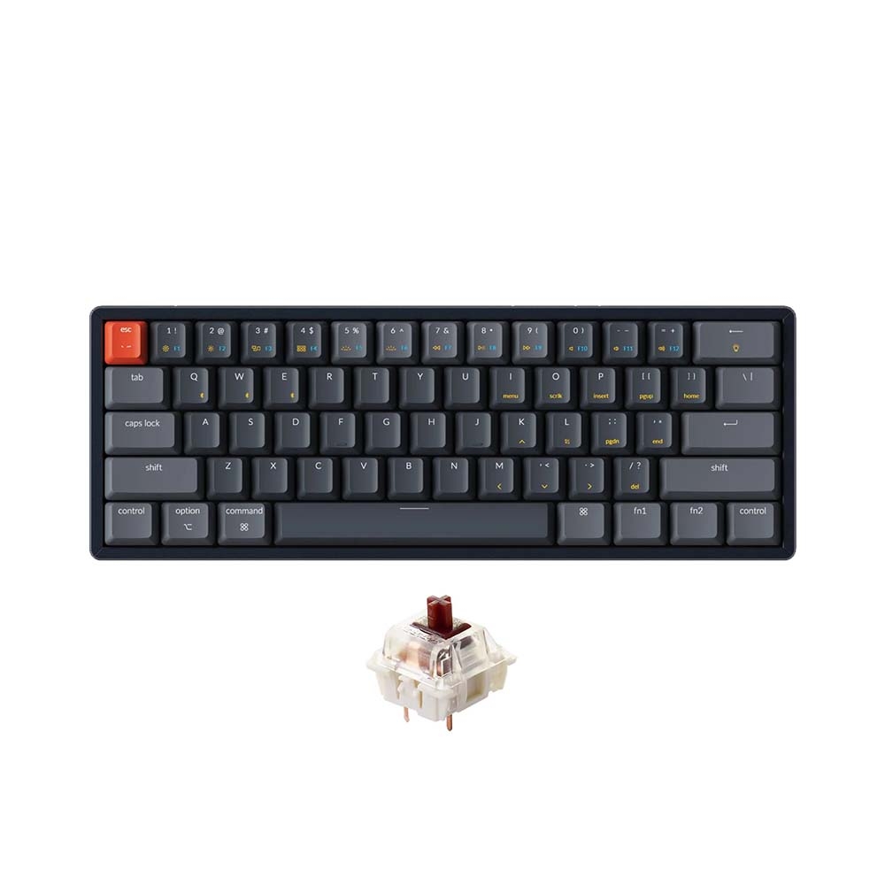 Bàn phím cơ không dây Keychron K12 Aluminum Led RGB HotSwap Gateron G Pro Switch Red / Blue / Brown