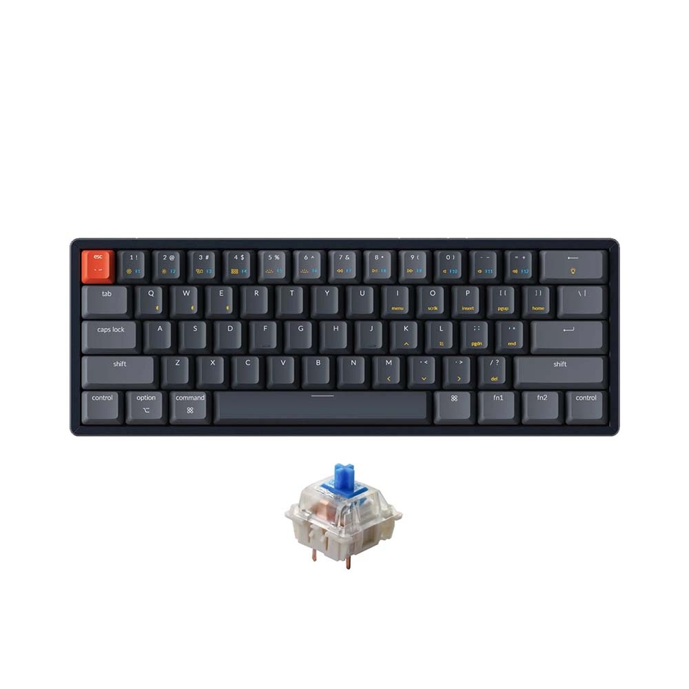 Bàn phím cơ không dây Keychron K12 Aluminum Led RGB HotSwap Gateron G Pro Switch Red / Blue / Brown