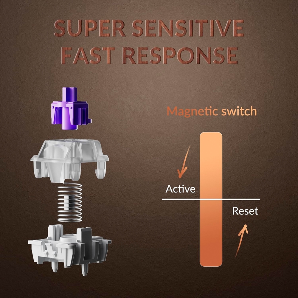 Bàn phím cơ không dây Keychron K2 HE All-Wood Special Edition RGB Hotswap Aluminum (Magnetic Sw)