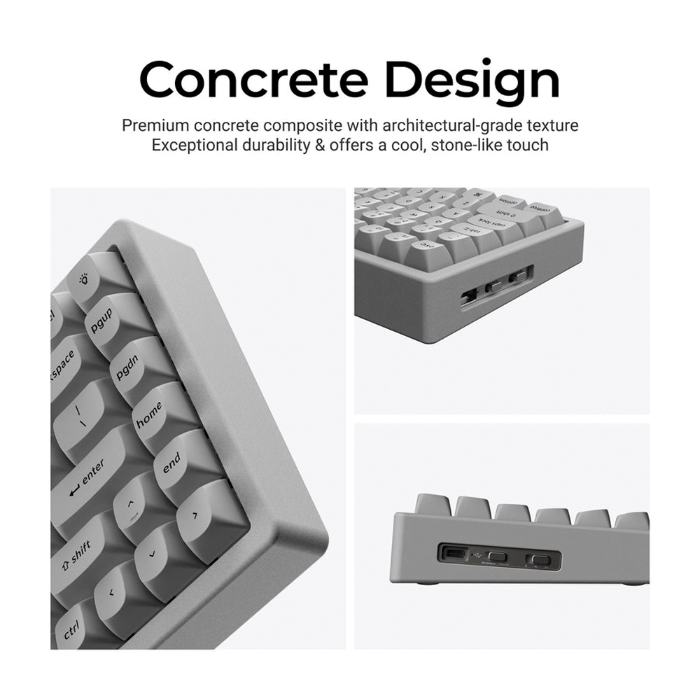 Bàn phím cơ không dây Keychron K2 HE Concrete Edition RGB Hotswap Aluminum (Magnetic Sw)
