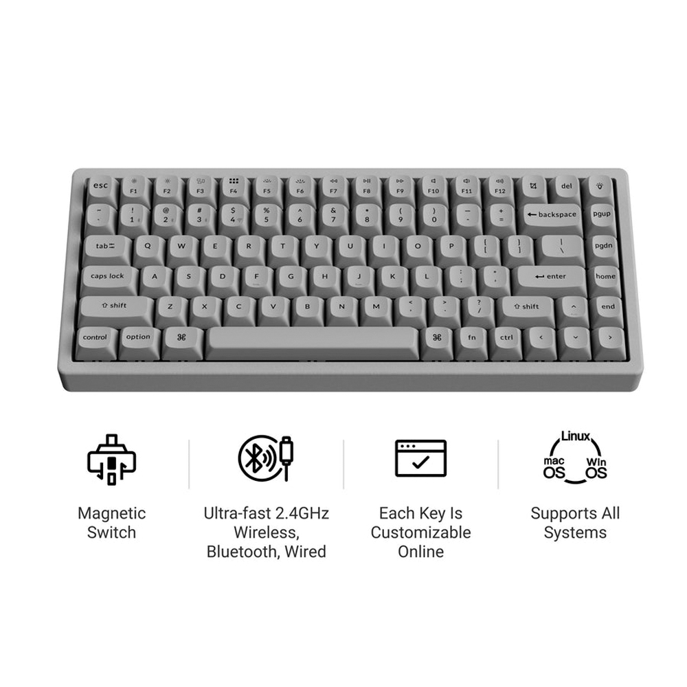 Bàn phím cơ không dây Keychron K2 HE Concrete Edition RGB Hotswap Aluminum (Magnetic Sw)