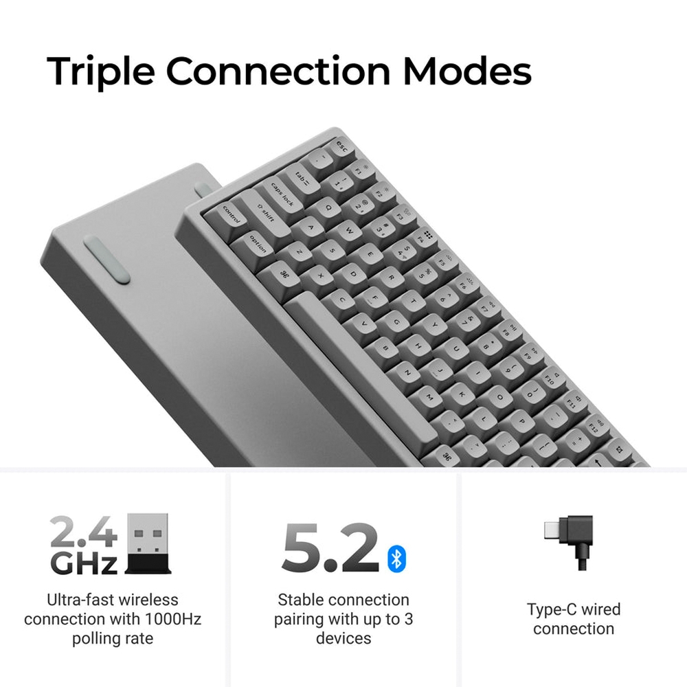 Bàn phím cơ không dây Keychron K2 HE Concrete Edition RGB Hotswap Aluminum (Magnetic Sw)