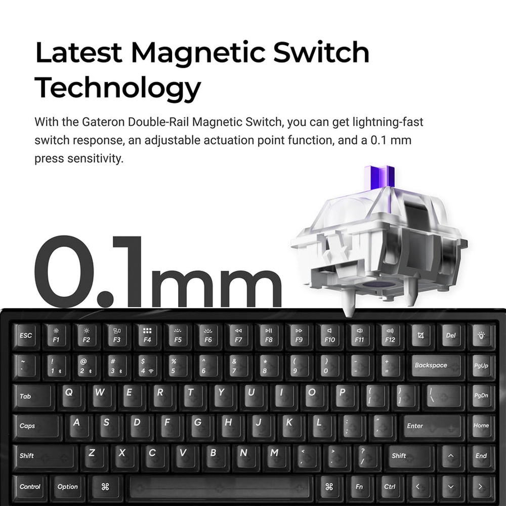 Bàn phím cơ không dây Keychron K2 HE Resin Edition RGB Hotswap Aluminum (Magnetic Sw)