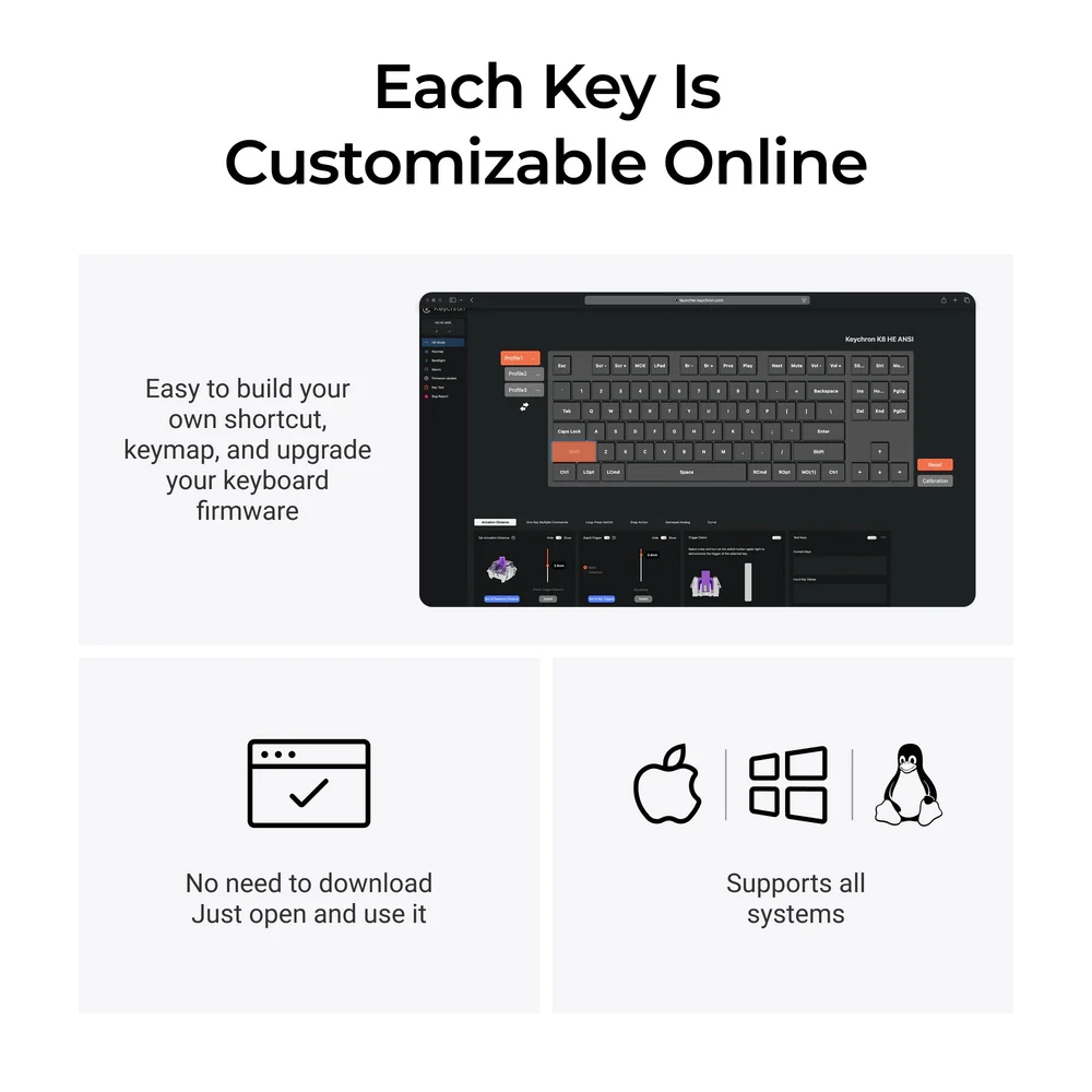 Bàn phím cơ không dây Keychron K8 HE Special Edition RGB Hotswap Aluminum (Magnetic Sw)