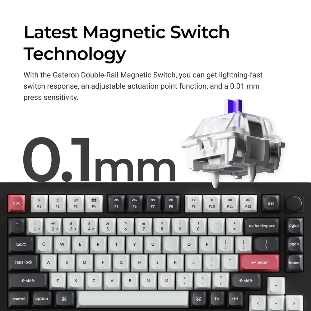 Bàn phím cơ không dây Keychron Q1 HE RGB Hotswap Rapid Trigger (Magnetic Sw)