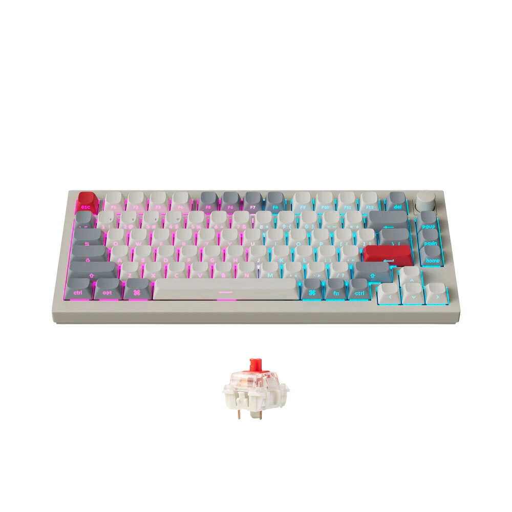 Bàn phím cơ không dây Keychron Q1 Max Shell White Side Printed RGB Knob Hotswap (Gateron Sw)
