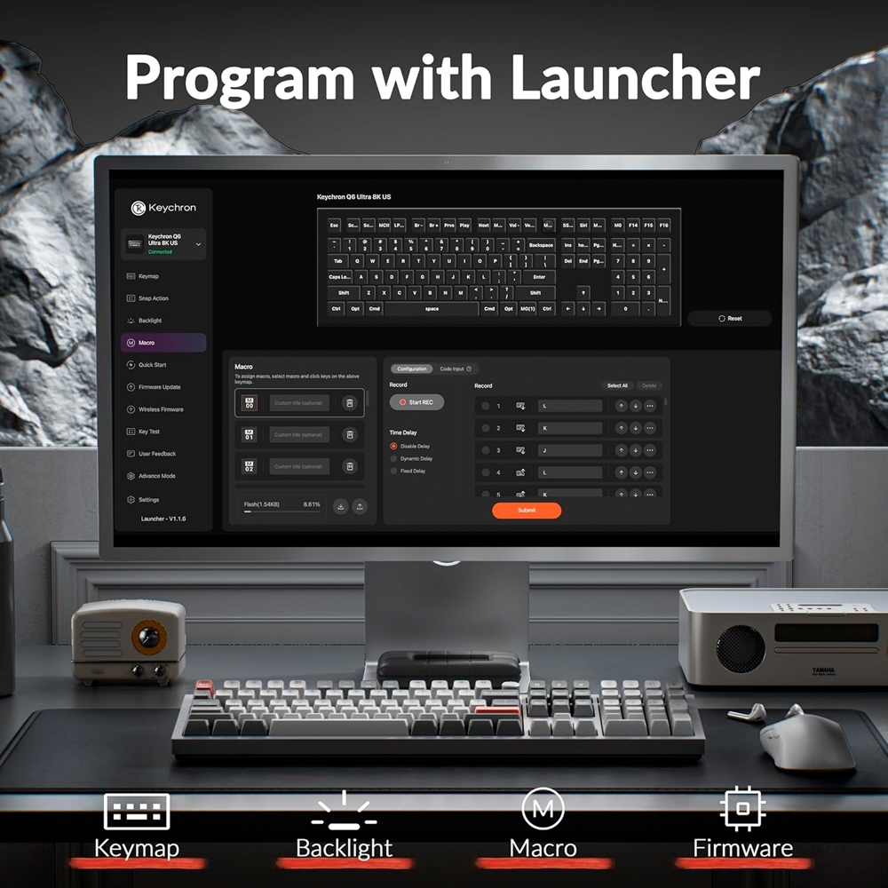 Bàn phím cơ không dây Keychron Q6 Ultra 8K ZMK RGB Hotswap (Keychron SW)