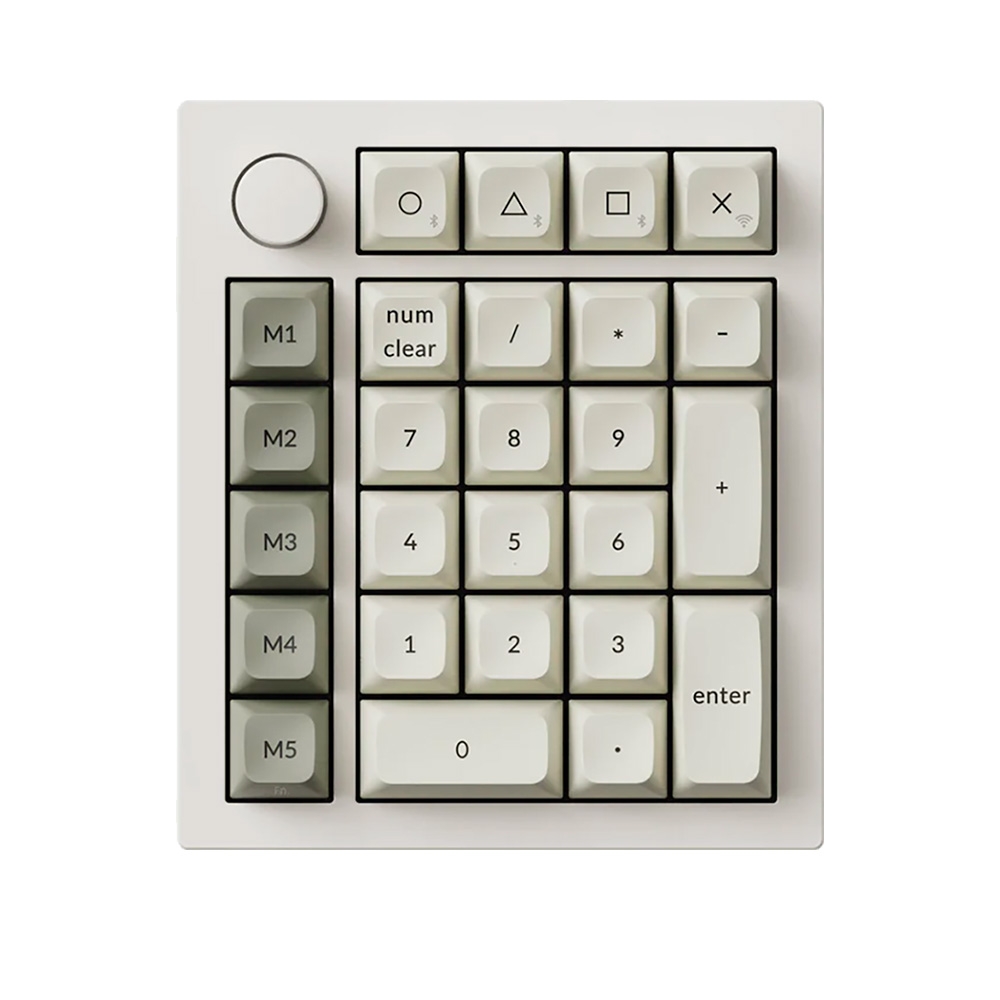 Bàn phím cơ không dây Numpad Keychron Q0 Max Shell White RGB Knob Hotswap (Gateron Sw)