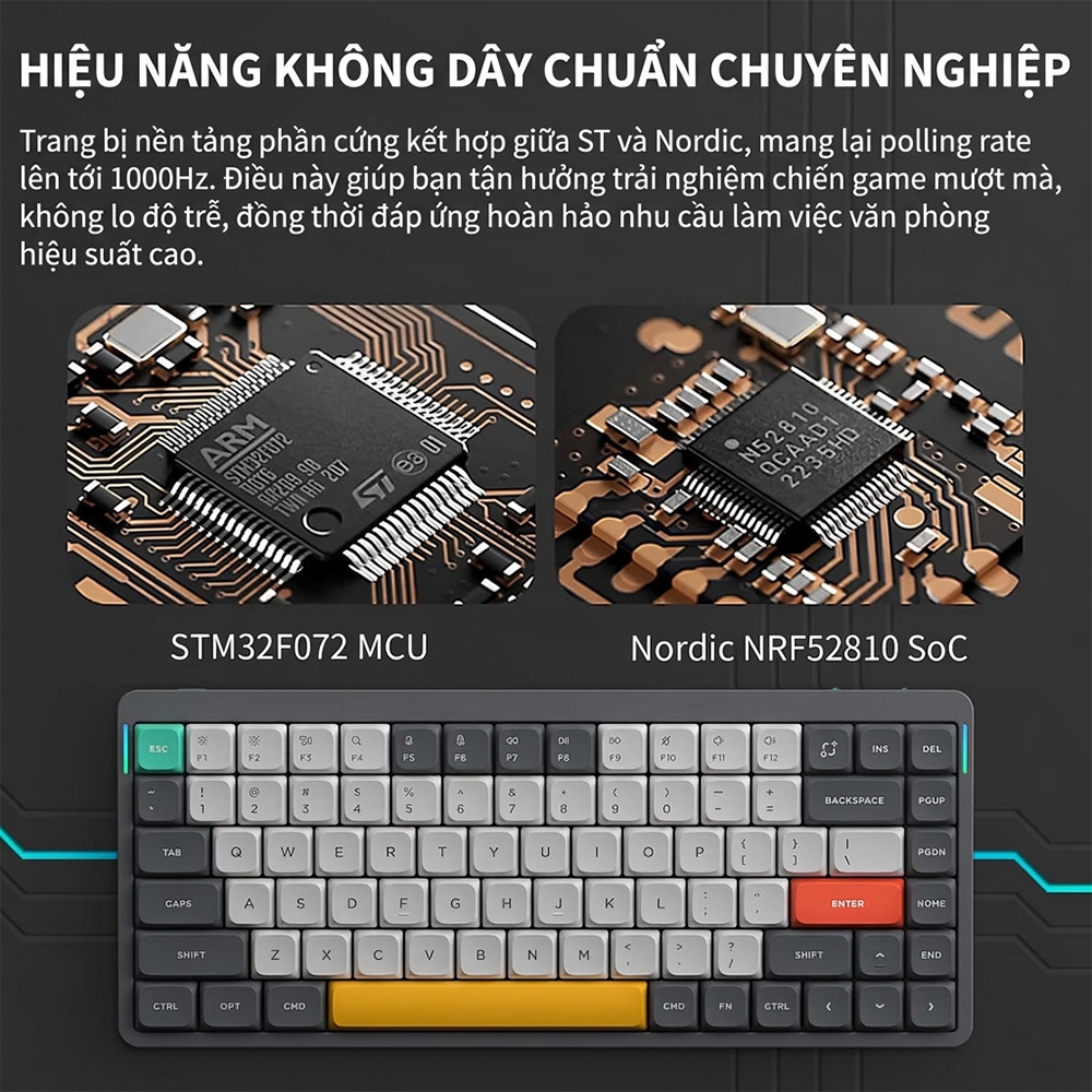 Bàn phím cơ không dây NuPhy Air75 V2 Lunar Gray RGB Hotswap (Nuphy Sw)