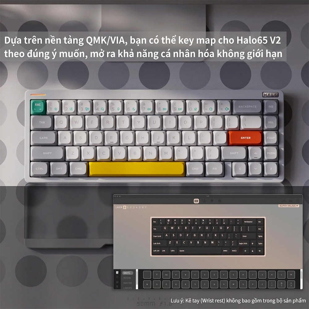 Bàn phím cơ không dây NuPhy Halo65 V2 QMK RGB Hotswap (NuPhy Sw)