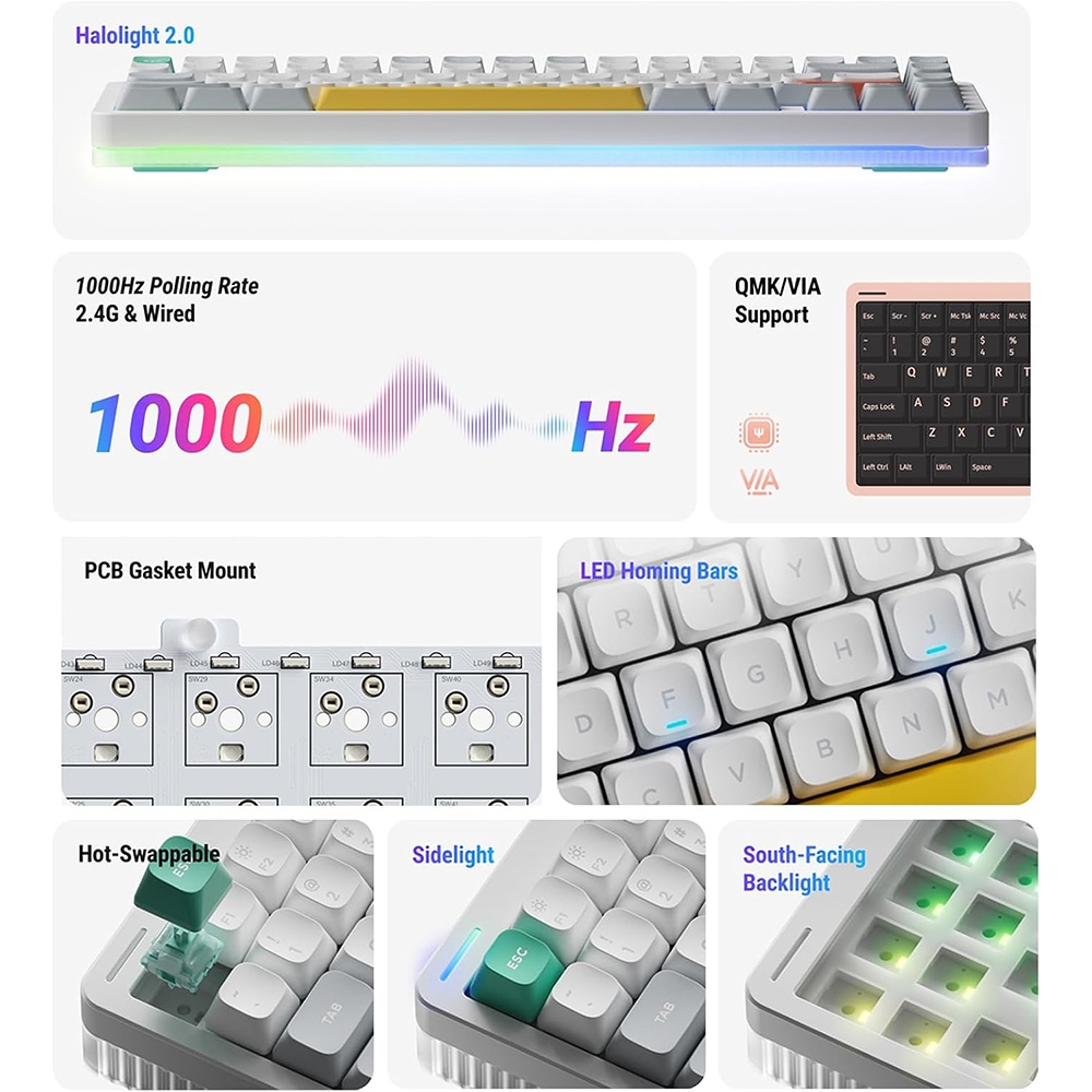 Bàn phím cơ không dây NuPhy Halo75 V2 QMK RGB Hotswap (NuPhy Sw)