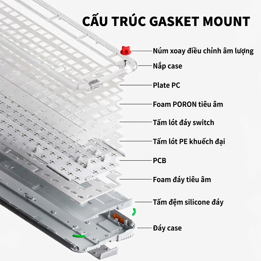 Bàn phím cơ không dây NuPhy Kick75 Hybrid High Profile RGB Hotswap (Nuphy Sw)