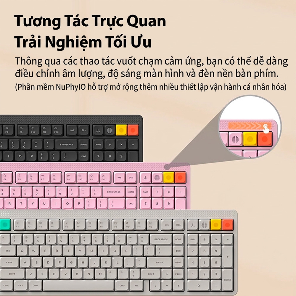 Bàn phím cơ không dây NuPhy Node100 Low Profile RGB Hotswap (Nuphy Sw)