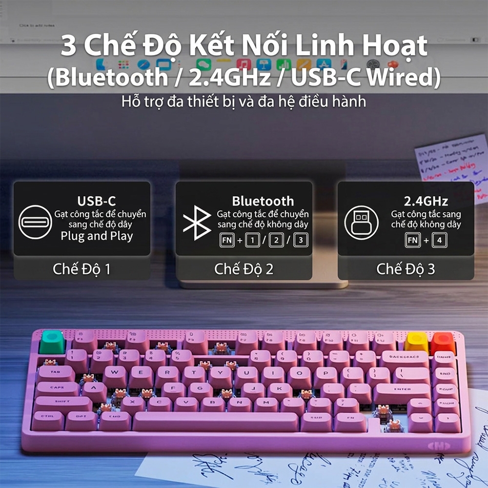 Bàn phím cơ không dây NuPhy Node75 Low Profile RGB Hotswap (Nuphy Sw)