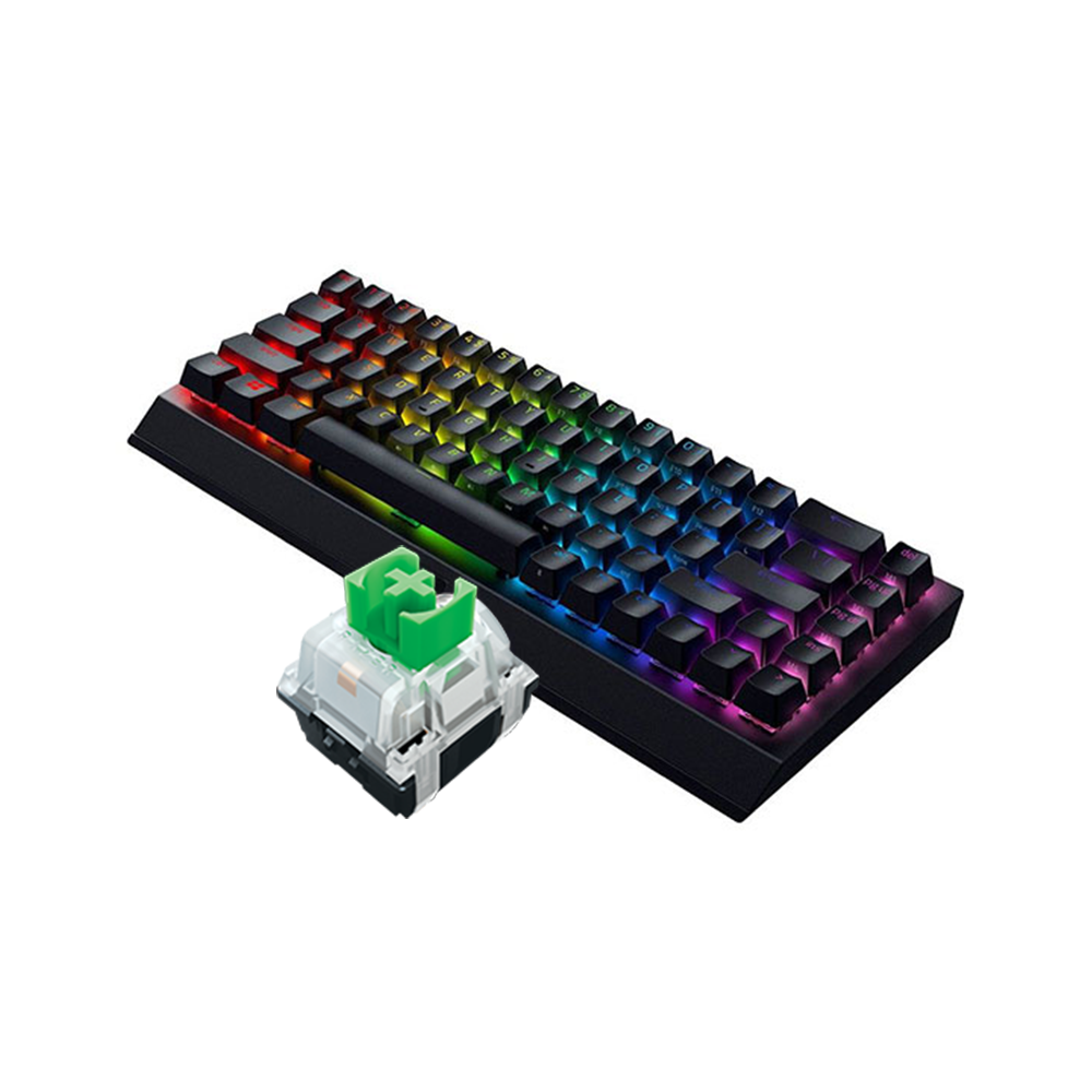 Bàn phím cơ không dây Razer BlackWidow V3 Mini HyperSpeed Phantom Edition Razer Green/Razer Yellow