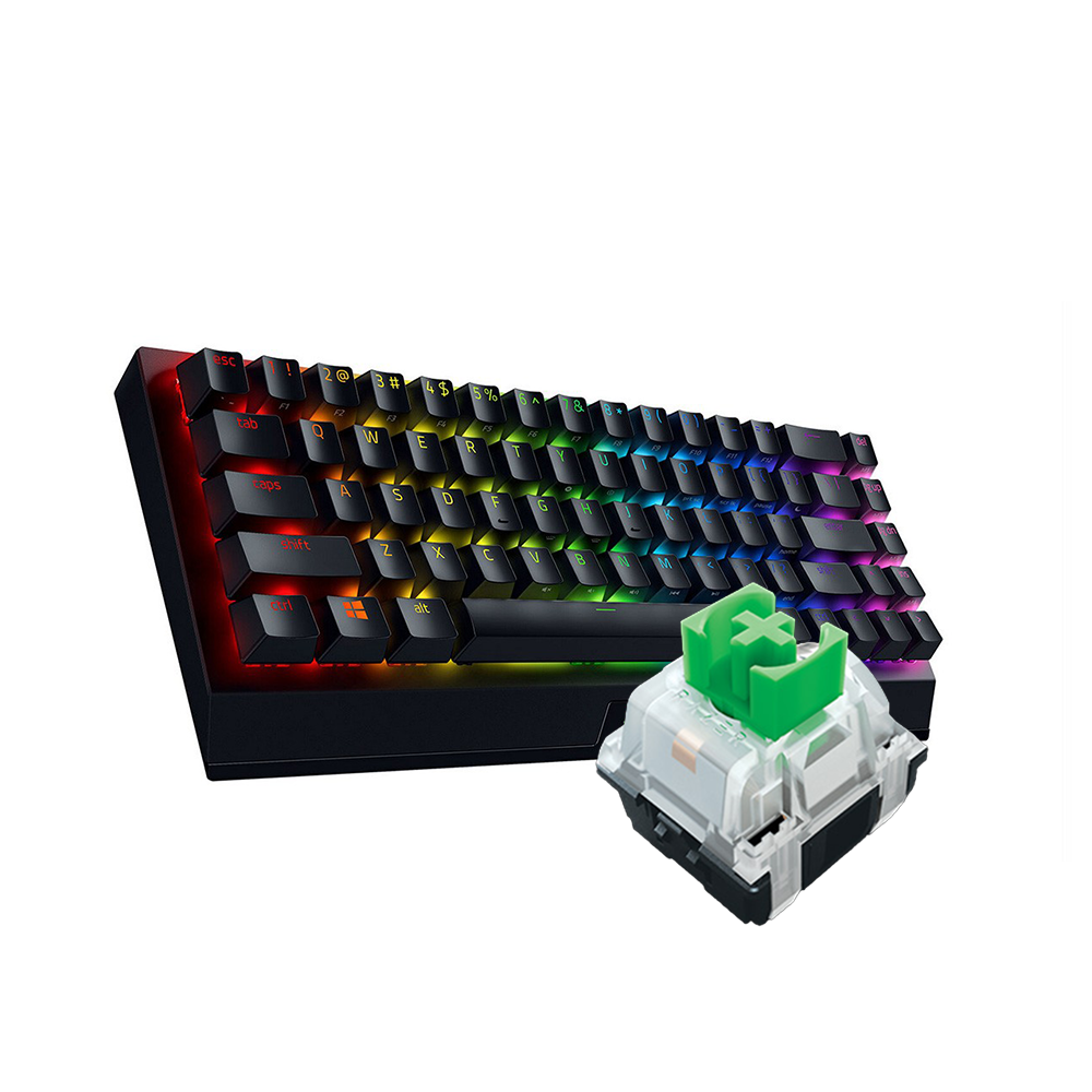 Bàn phím cơ không dây Razer BlackWidow V3 Mini HyperSpeed Razer Green/Razer Yellow