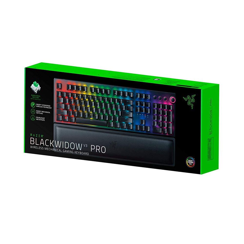 Bàn phím cơ không dây Razer BlackWidow V3 Pro Razer Green/Razer Yellow