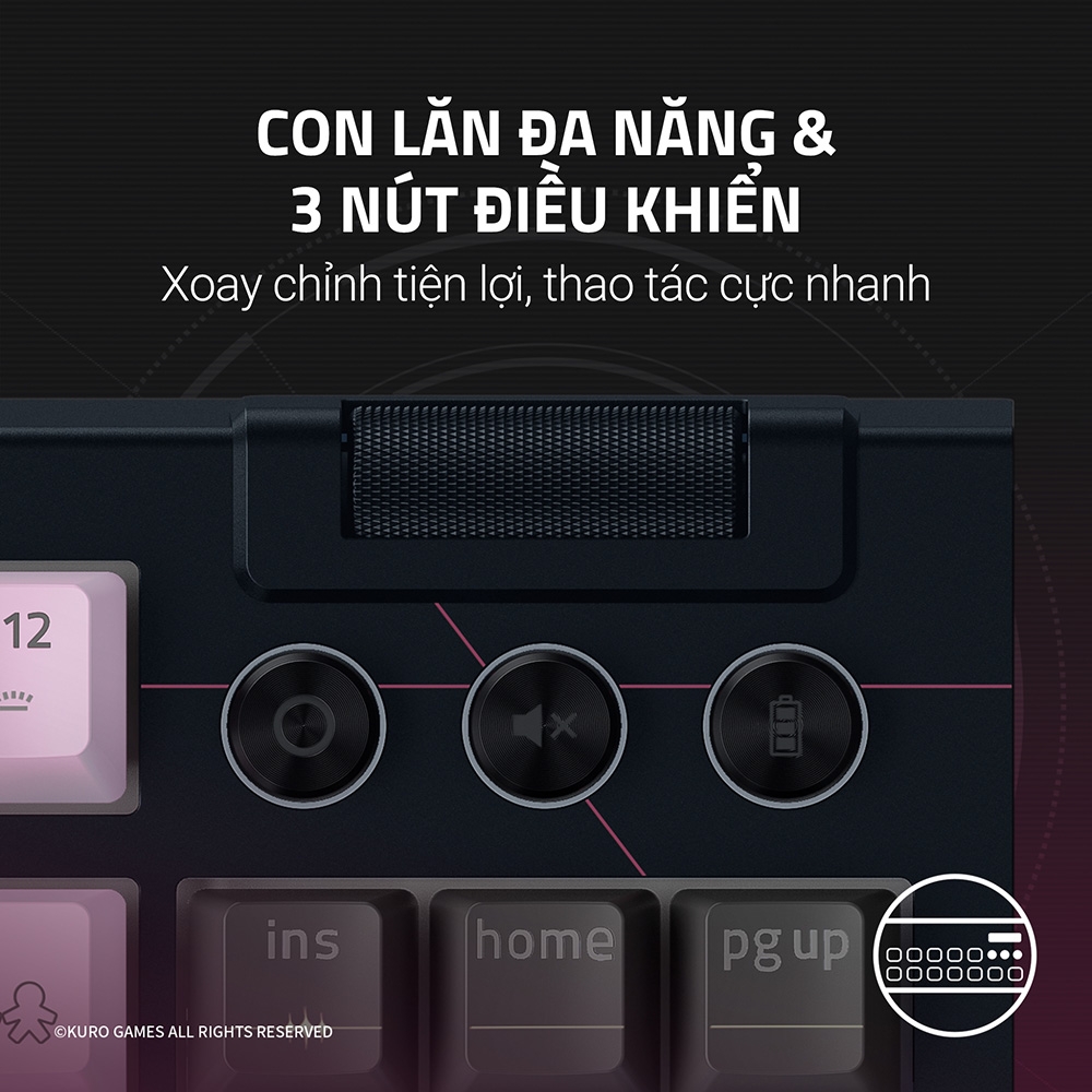 Bàn phím cơ không dây Razer BlackWidow V4 Tenkeyless HyperSpeed Wuthering Waves Edition RGB Hotswap (Razer Sw)