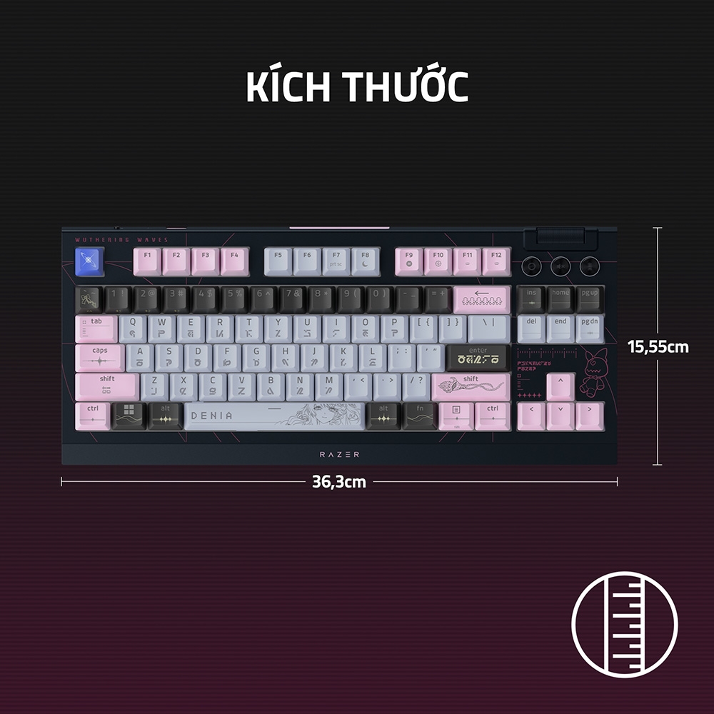 Bàn phím cơ không dây Razer BlackWidow V4 Tenkeyless HyperSpeed Wuthering Waves Edition RGB Hotswap (Razer Sw)