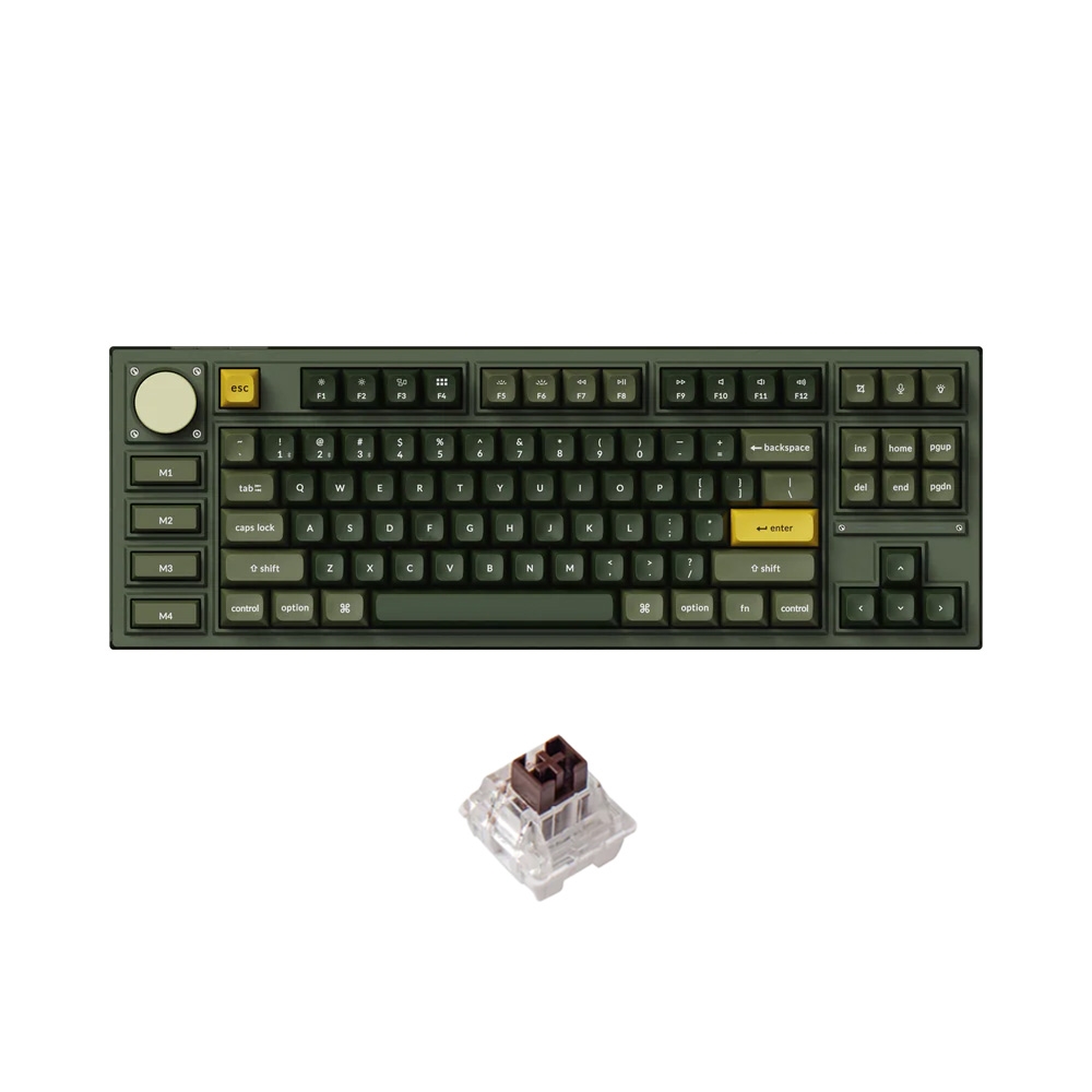 Bàn phím cơ không dây TKL Keychron Q3 Pro Olive Green SE RGB Knob Hotswap (Keychron K Pro Sw)
