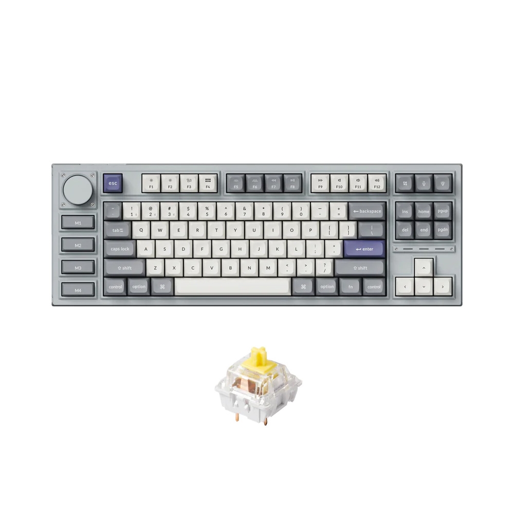 Bàn phím cơ không dây TKL Keychron Q3 Pro Silver Grey SE RGB Knob Hotswap (Keychron K Pro Sw)