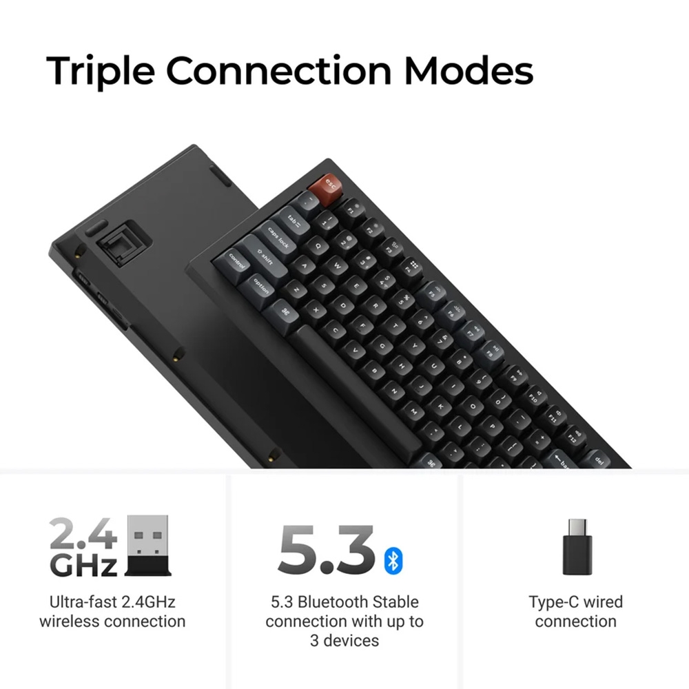 Bàn phím cơ không dây Keychron V1 Ultra 8K ZMK RGB Hotswap