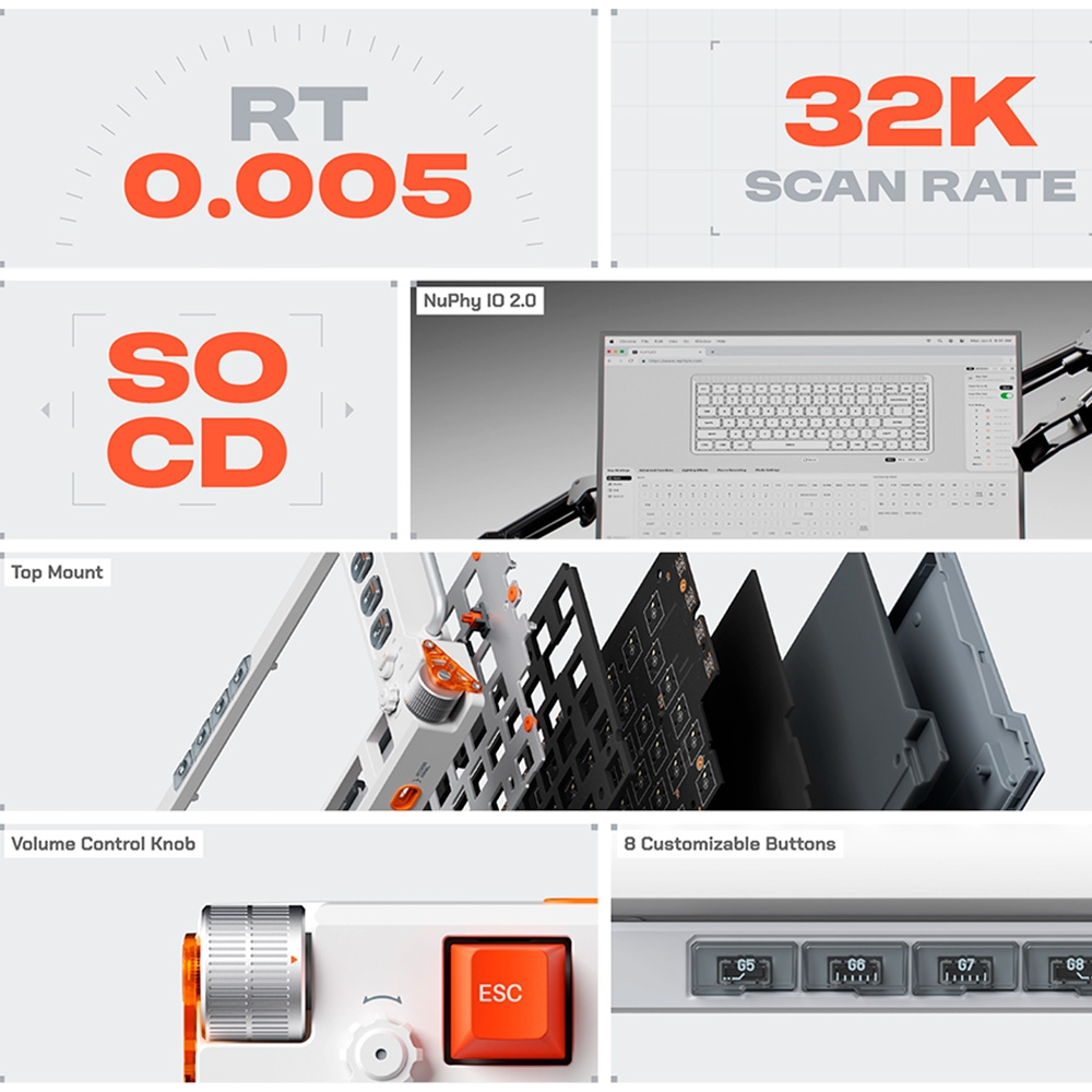 Bàn phím cơ Nuphy Field75 HE V2 RGB Hotswap 8K Rapid Trigger (Magnetic Sw)