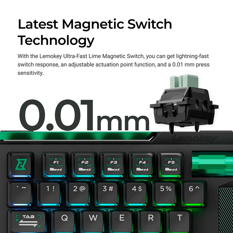 Bàn phím cơ One Handed Keychron Lemokey L0 HE Shine Through RGB Hotswap CNC Aluminum (Magnetic Sw)