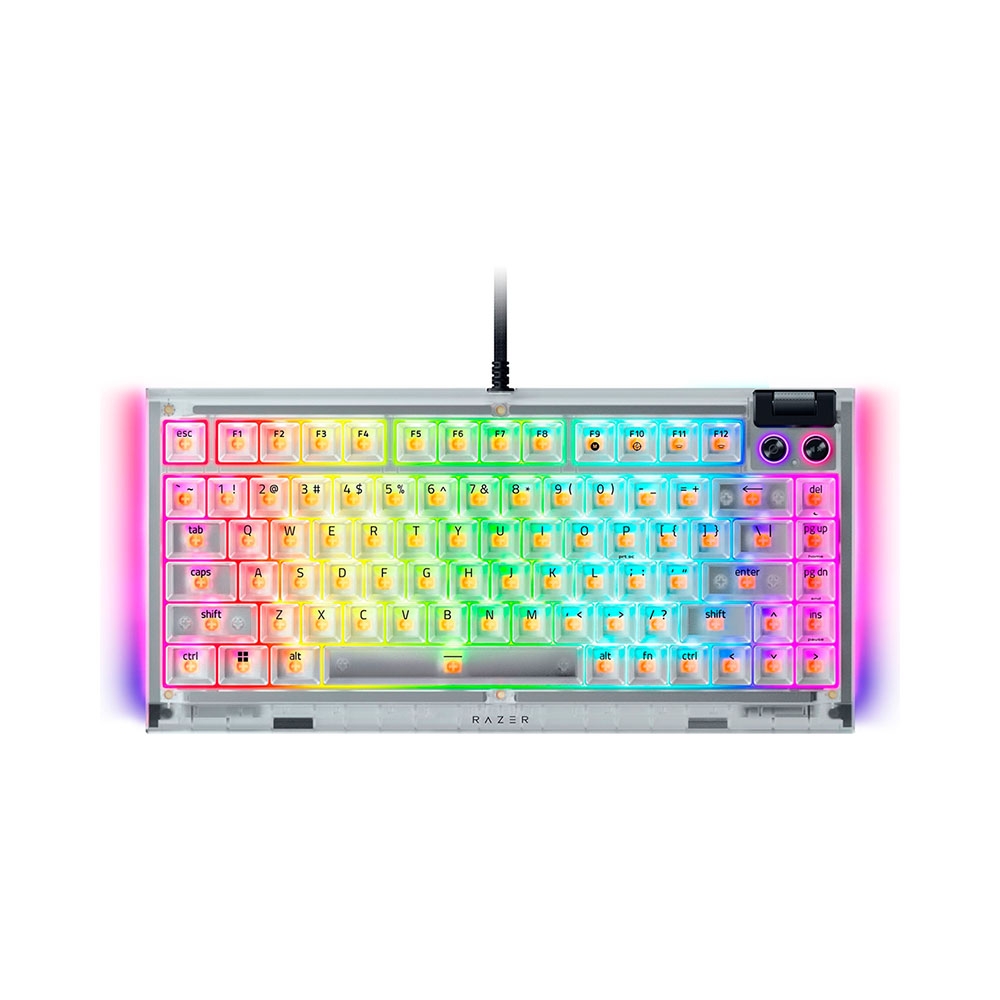 Bàn phím cơ Razer BlackWidow V4 75% Phantom White Edition RGB Hotswap Razer Switch Orange RZ03-05003500-R3M1