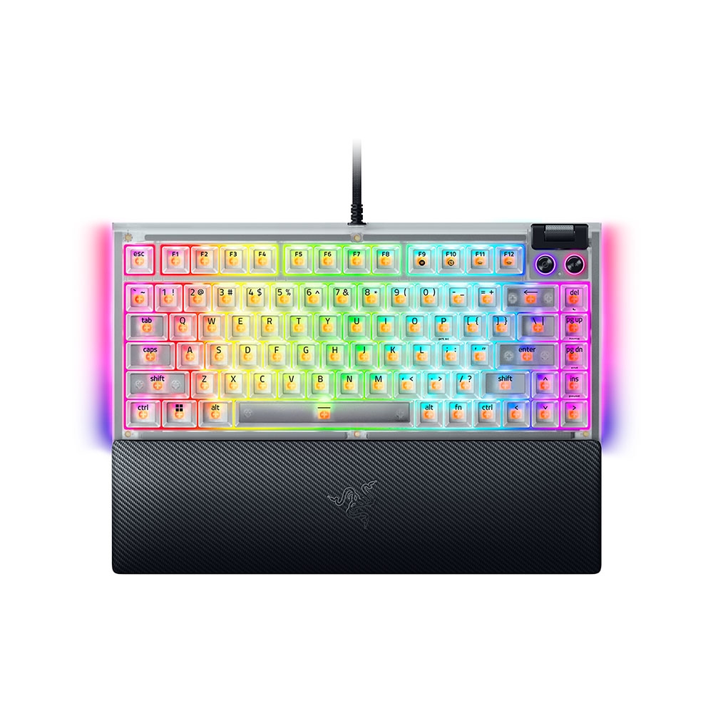 Bàn phím cơ Razer BlackWidow V4 75% Phantom White Edition RGB Hotswap Razer Switch Orange RZ03-05003500-R3M1