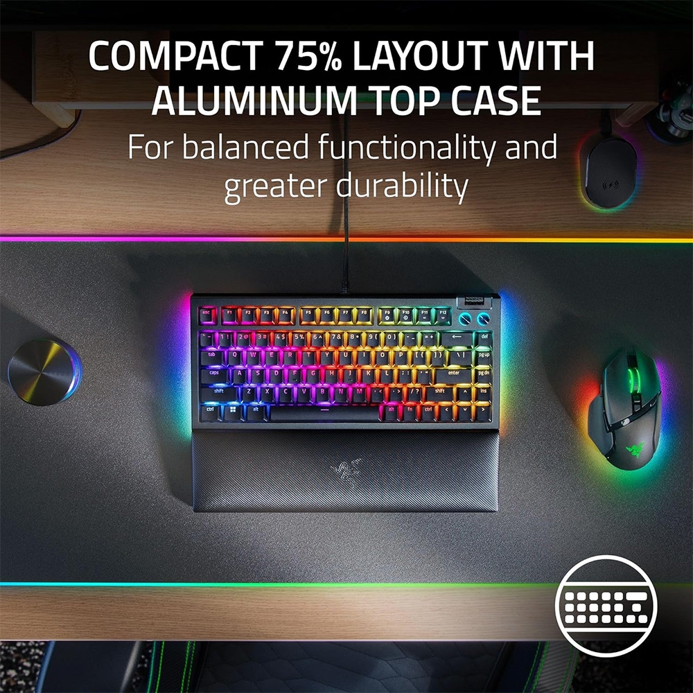 Bàn phím cơ Razer BlackWidow V4 75% RGB Hotswap Razer Switch Orange RZ03-05000100-R3M1
