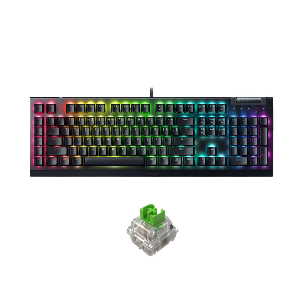 Bàn phím cơ Razer BlackWidow V4 X RGB Razer Switch Green/ Yellow