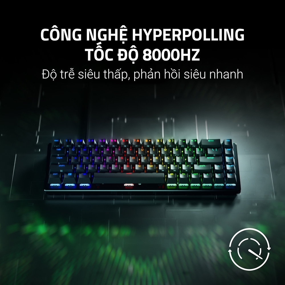 Bàn phím cơ Razer Huntsman V3 HE Magnetic Mini 65% 8KHz RZ03-05930100-R3M1