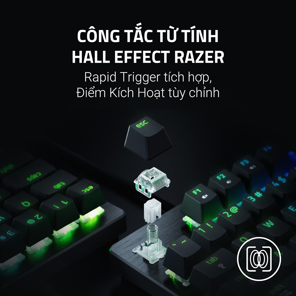 Bàn phím cơ Razer Huntsman V3 HE Magnetic Mini 65% 8KHz RZ03-05930100-R3M1